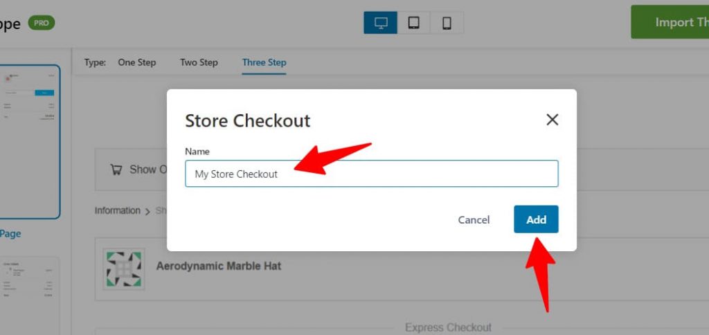 Enter the name of your store checkout