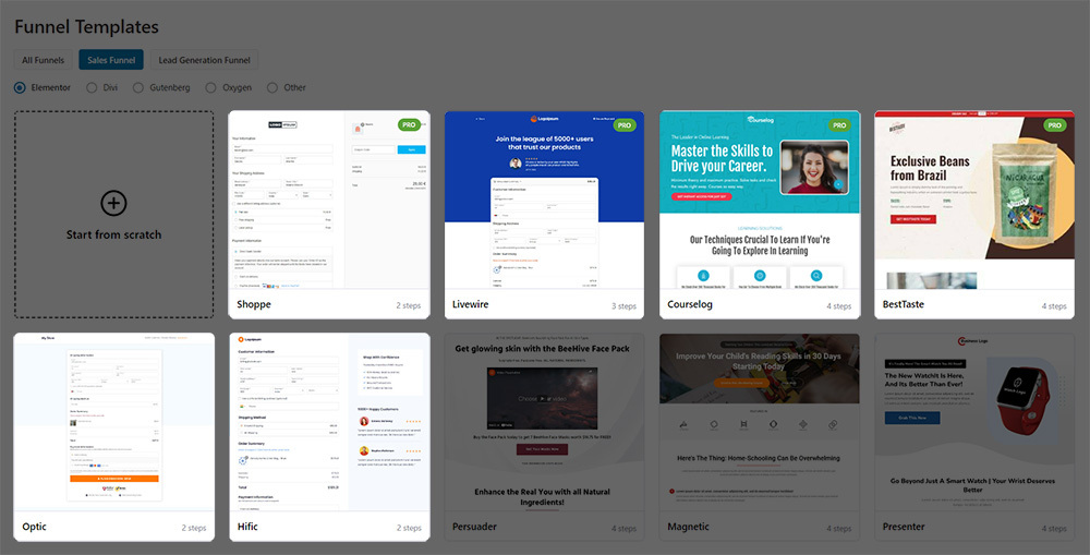Funnel Builder 2.4 - New sales funnel templates