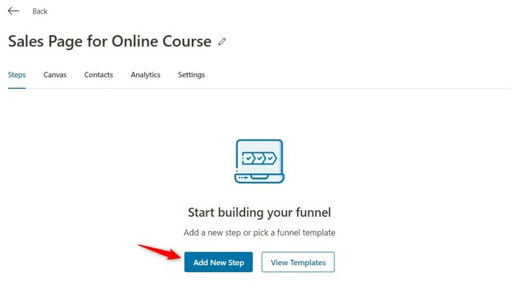 Add a new step to your online course sales page funnel