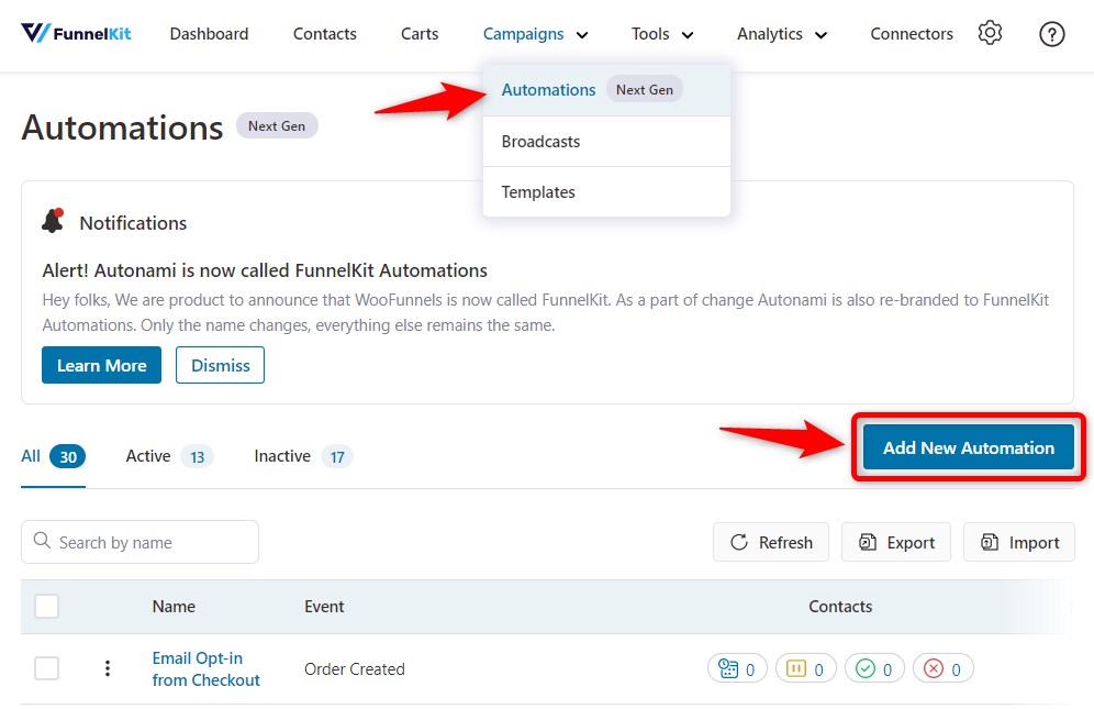 Handl UTM Grabber / Tracker - FunnelKit Automations