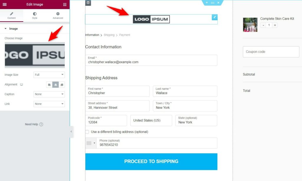 Customize the logo on your WooCommerce multi step checkout