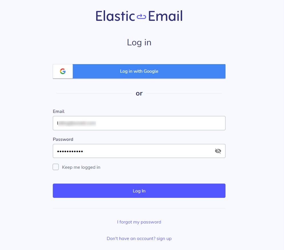 Login to your Elastic Email account