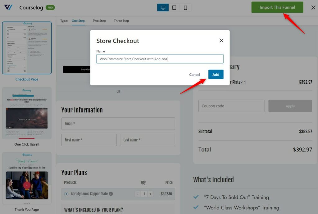 naming the new store checkout template