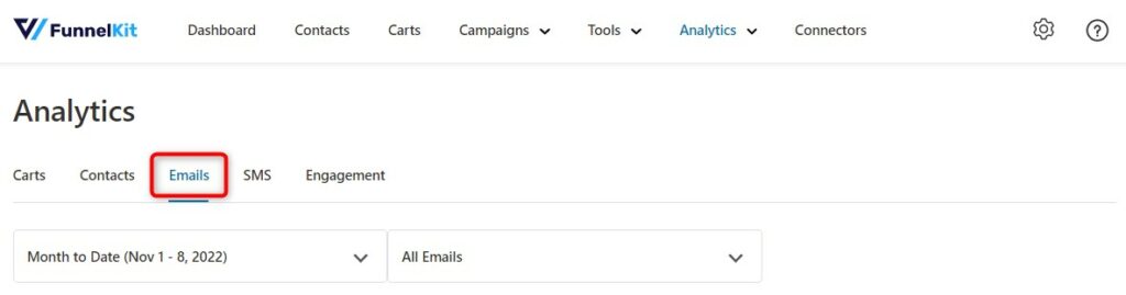 Emails in Analytics - FunnelKit Automations