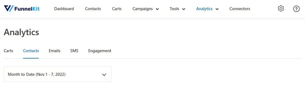 Contacts in Analytics - FunnelKit Automations