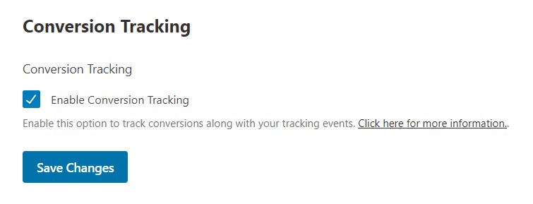 Enable Conversion Tracking