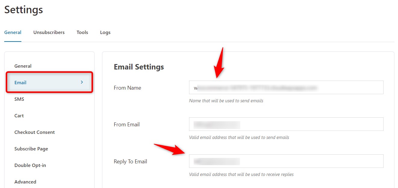 Adding Email and Business Details FunnelKit