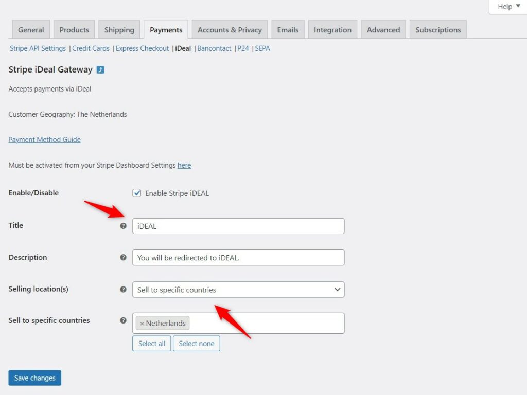 Configure the local payment method