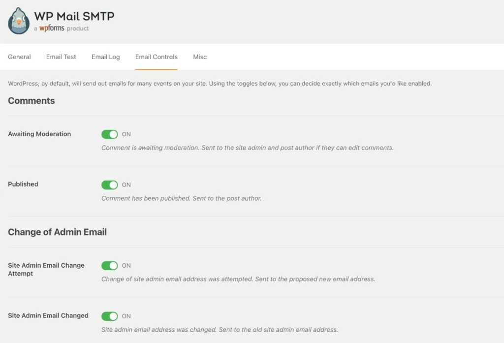 WP Mail SMTP - Manage Notifications