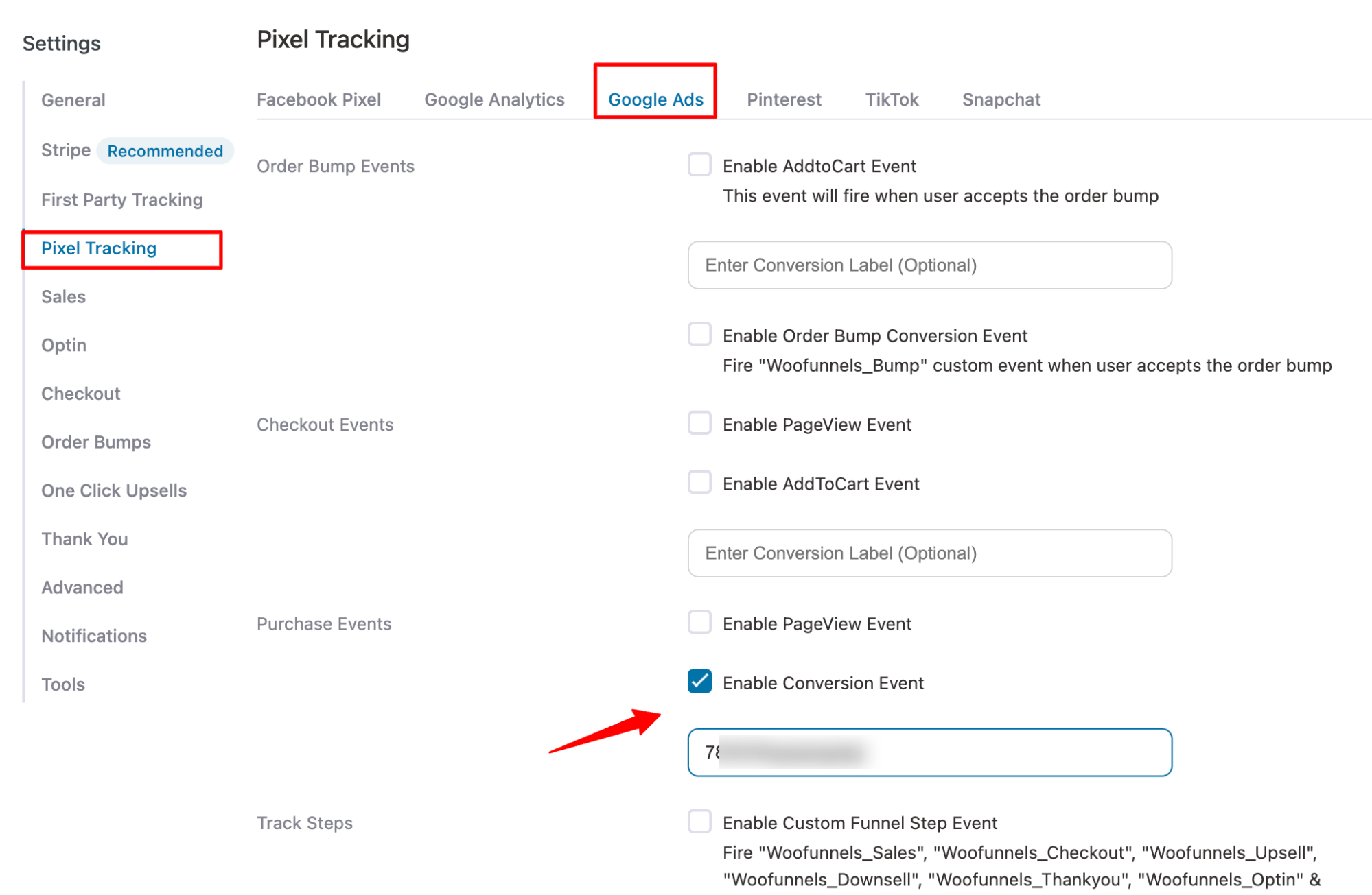 add conversion label