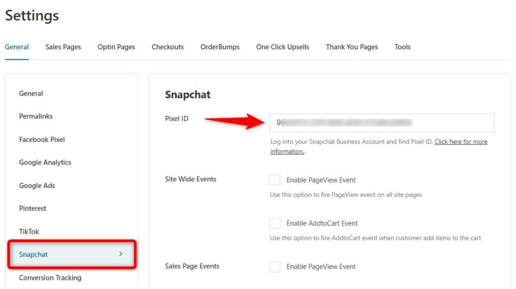 Paste the Pixel ID to FunnelKit (formerly WooFunnels)