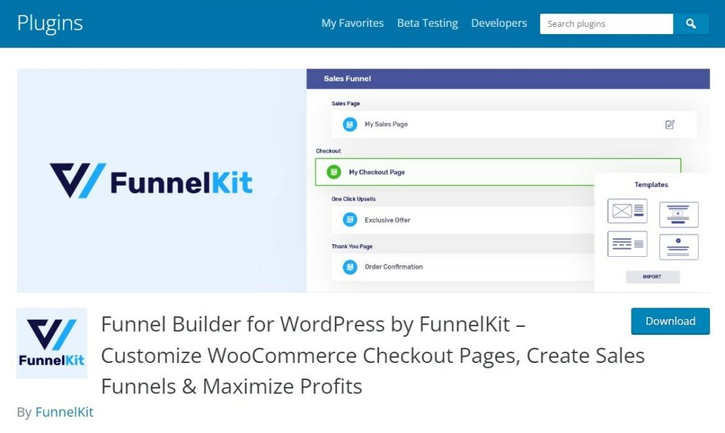 FunnelKit's Funnel Builder - install to set up WooCommerce pinterest conversion tracking