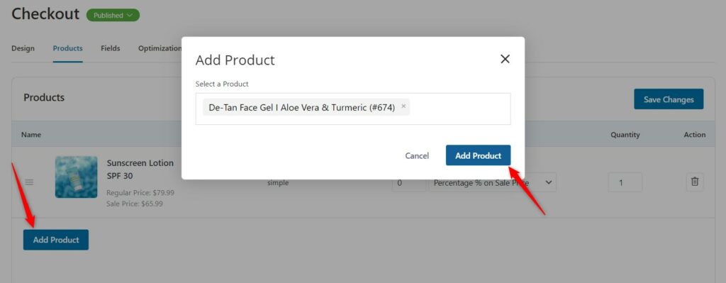 adding multiple products to the online order form