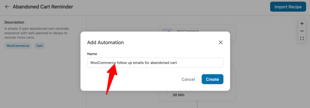 import car abadoned automation workflow as woocommerce follow up email campaigns