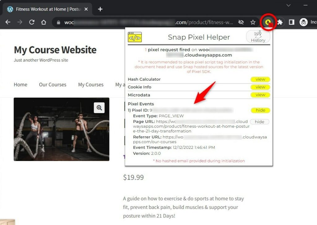 Tracking WooCommerce Snapchat Pixel events on the product's page