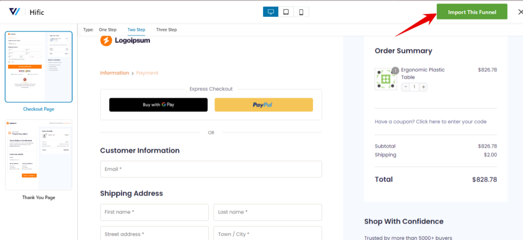 Import sales funnel to sell WooCommerce payment plans