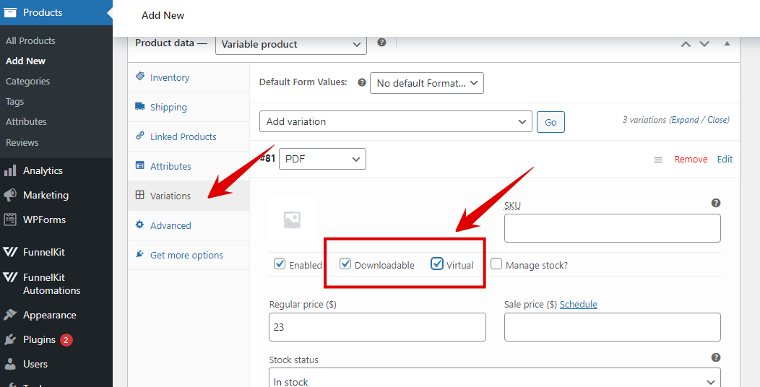 make variable digital product how to sell digital goods with WooCommerce
