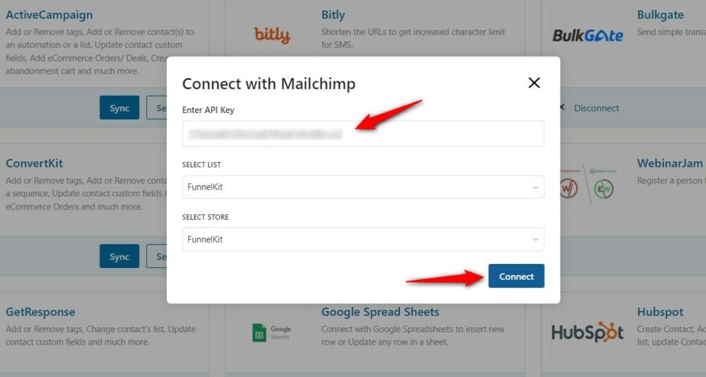 Connect to establish the woocommerce mailchimp integration