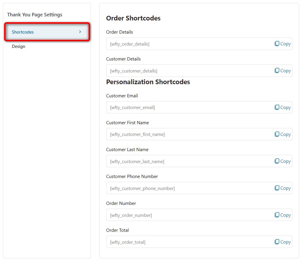 Personalization shortcodes thank you page funnelkit