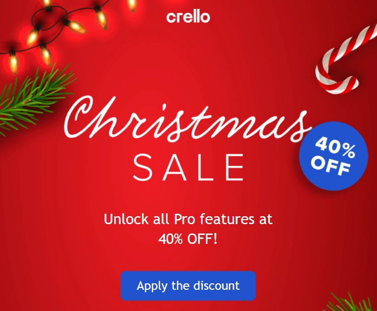 crello Christmas holiday email