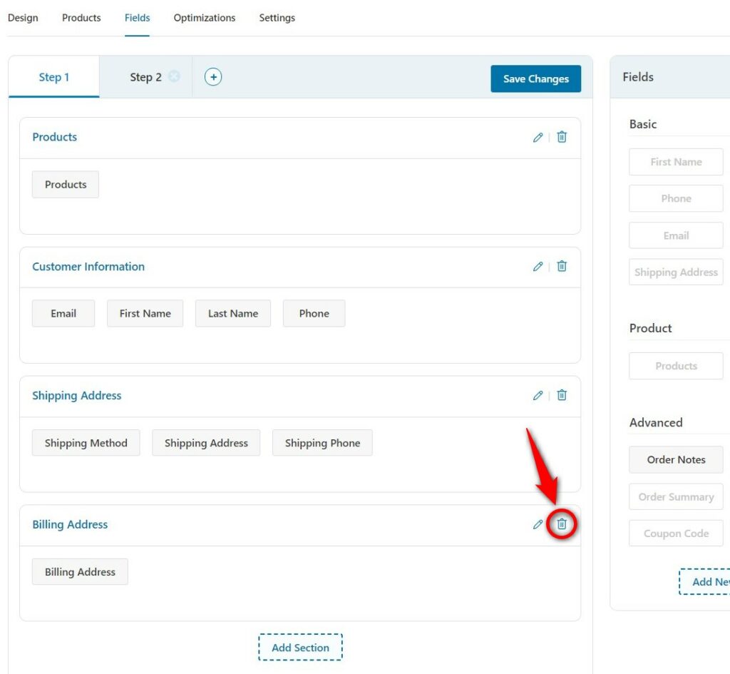 WooCommerce checkout field editor - Deleting the billing address