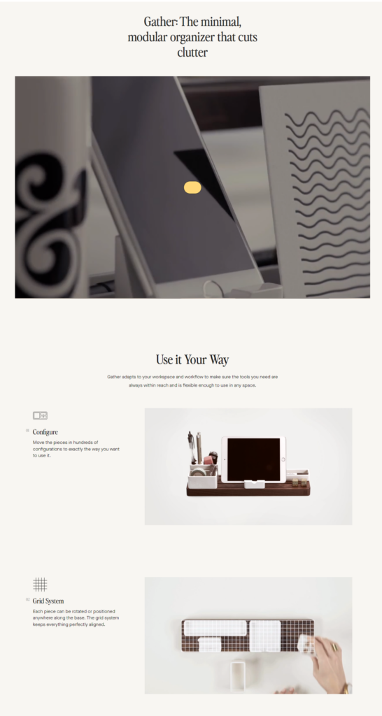 gather product landing page