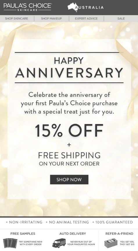 anniversary email example