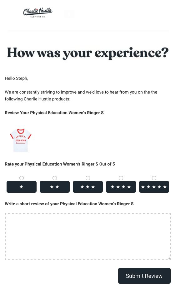 review email charle hustle