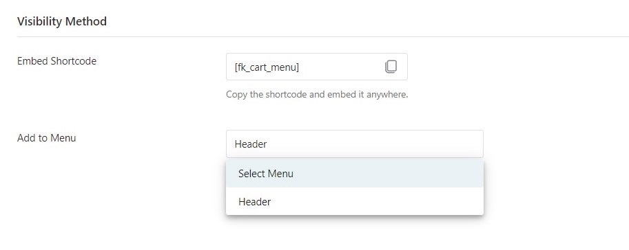 Visibility method - FunnelKit Cart