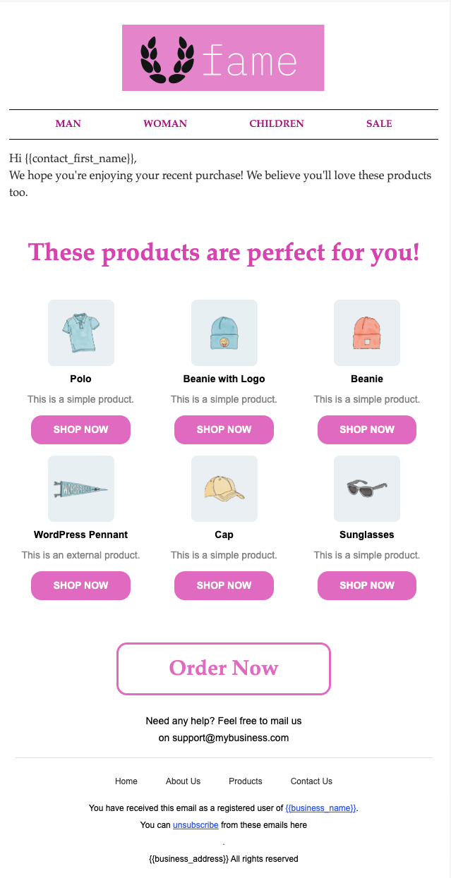 WooCommerce cart upsell email preview