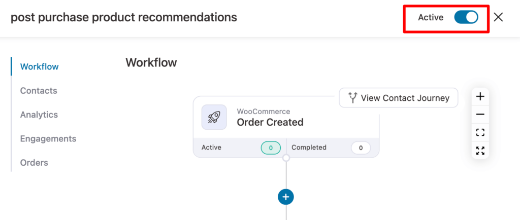 activate post purchase product recommendations automation