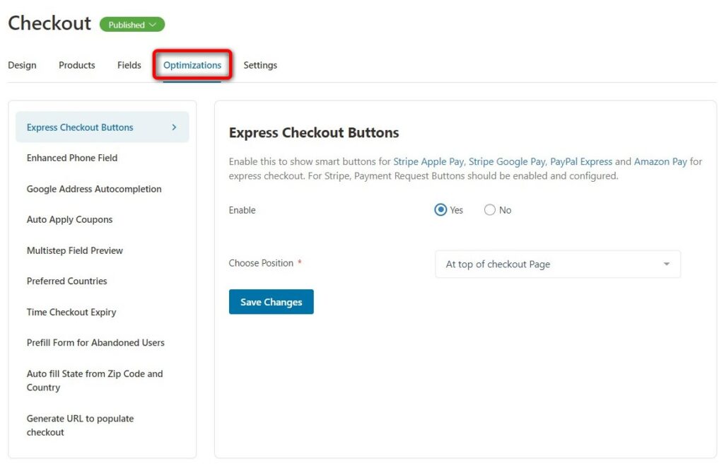 Enable express checkout buttons 