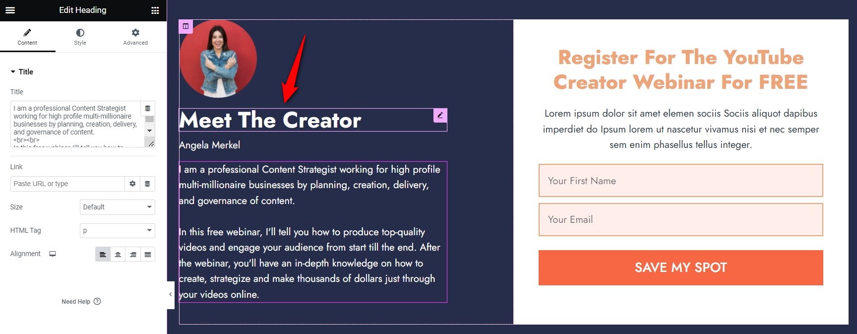 Customize the author section