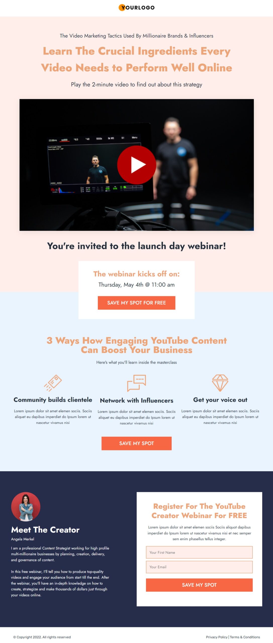 Webinar funnel Landing page preview
