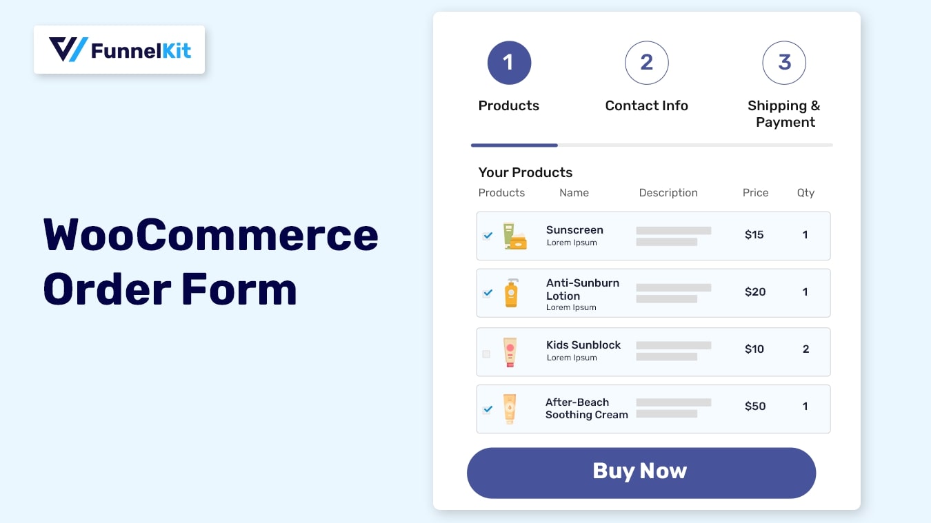 WooCommerce Order Form Graphical Representation
