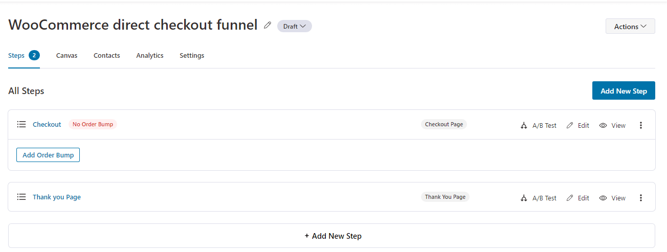 WooCommerce direct checkout funnel after import