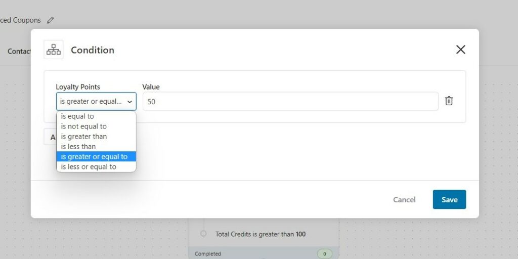 Loyalty Points condition