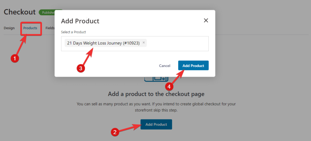 add product to divi checkout template