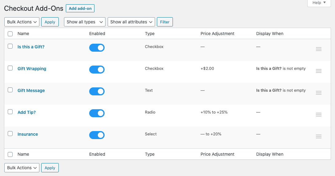 WooCommerce checkout add-ons plugin