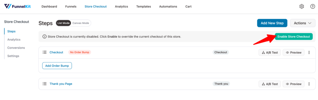 Enable store checkout with WOoCommerce divi template