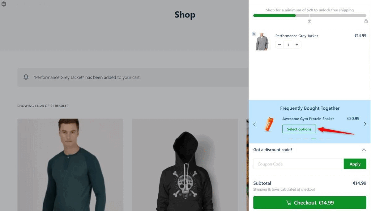 Allow Shoppers to Choose Variables on the Checkout Page