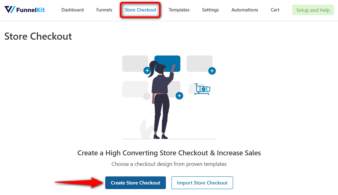 Click on create store checkout