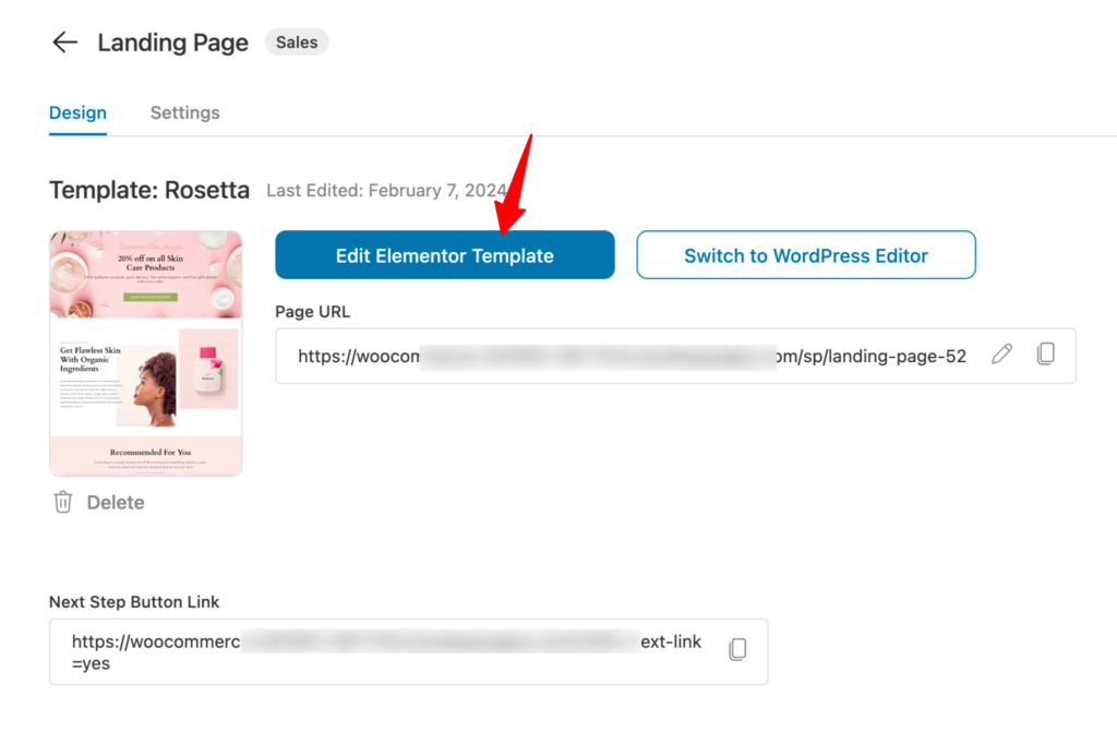 customize landing page with Elementor rosetta