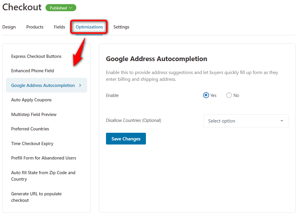 Enable Google Address Autocompletion