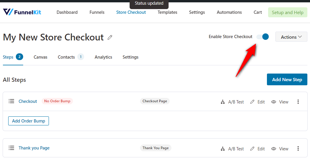 Enable the store checkout