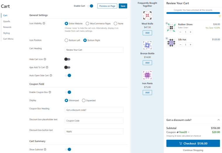 WooCommerce side Cart customizations