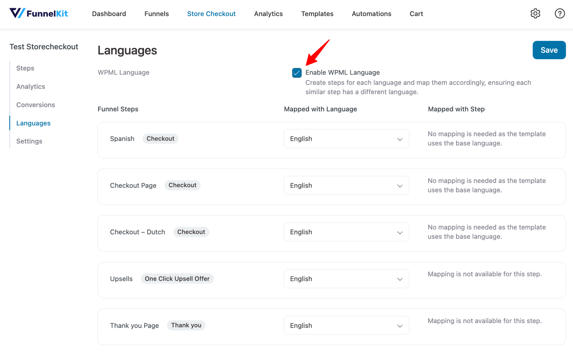 Enable WPML Language