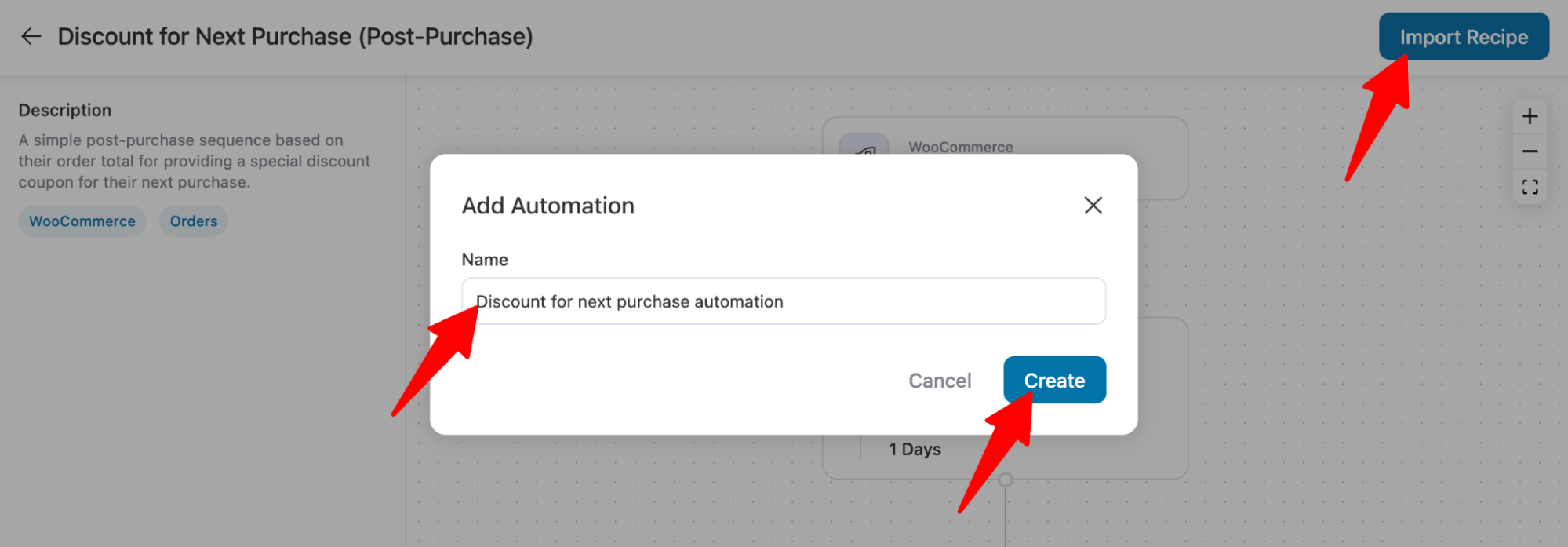 import discount for next purchase automation
