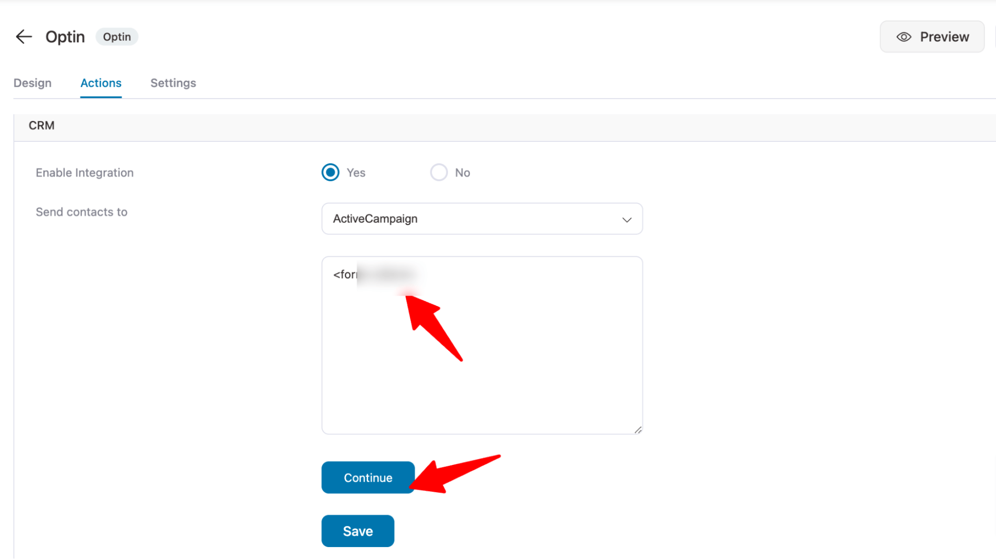 add form to send contacts