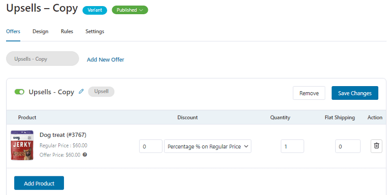 add new product to upsell copy